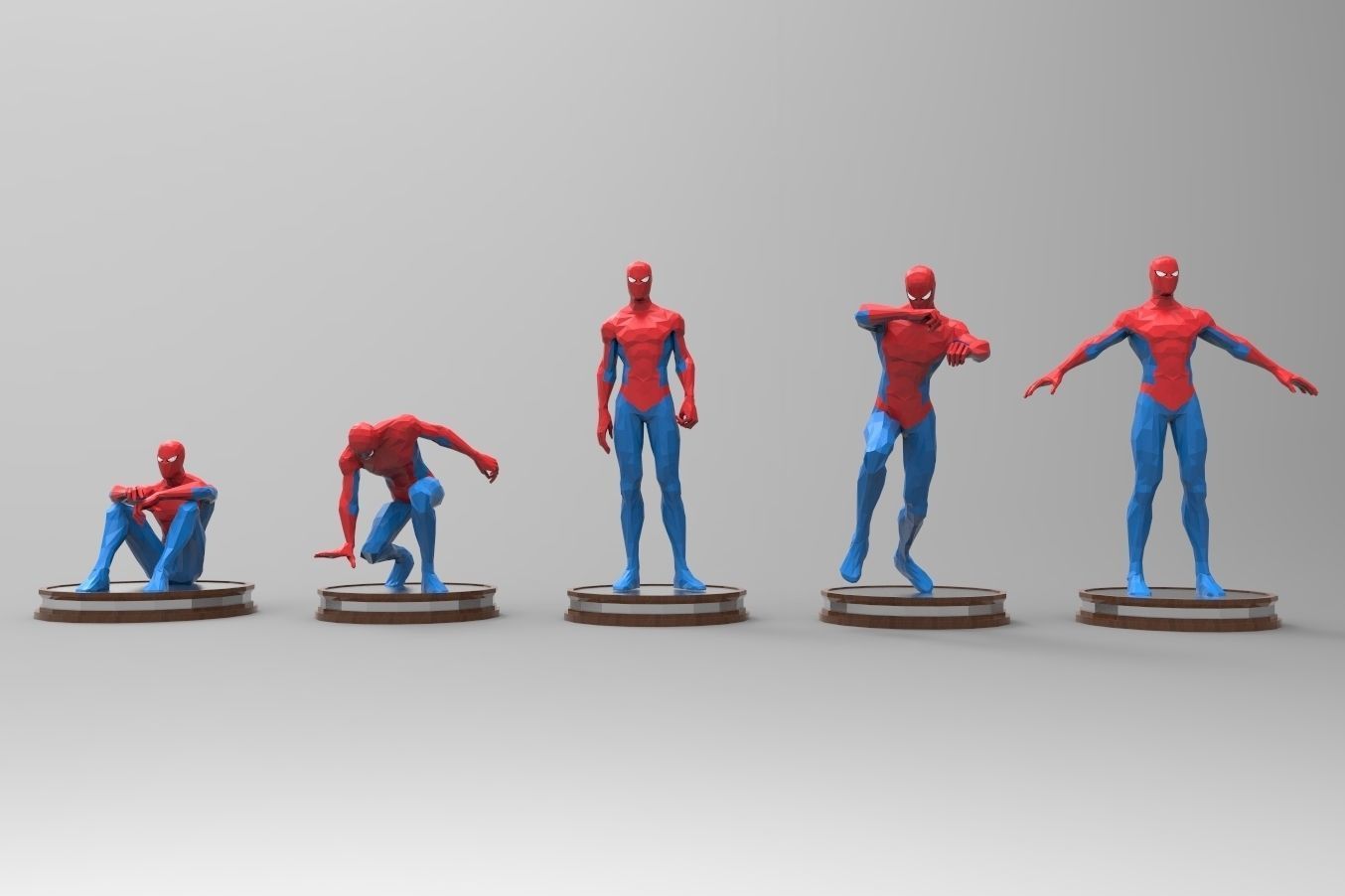 Spiderman lowpoly -rigged- Low-poly 3D model_2