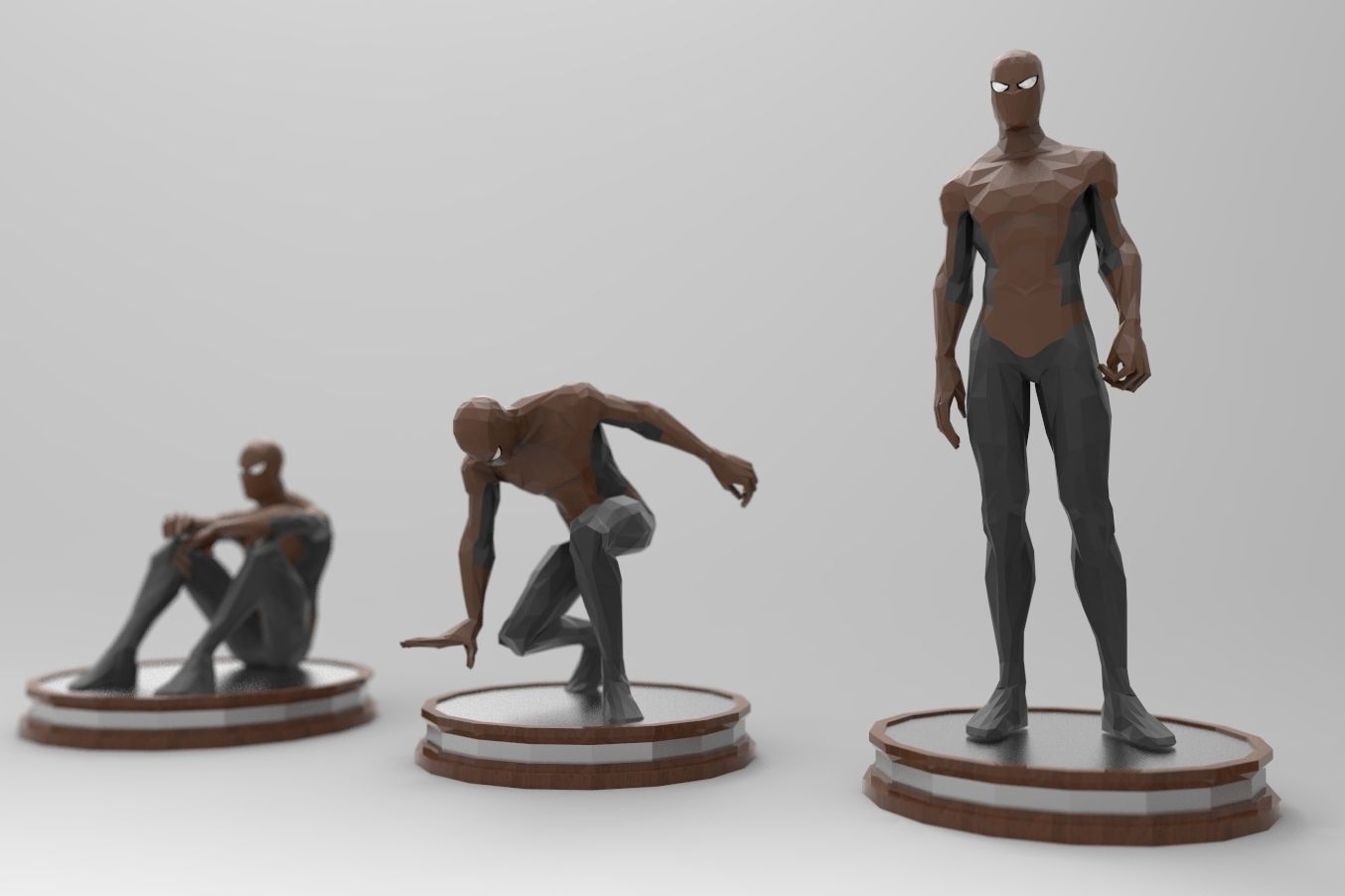 Spiderman lowpoly -rigged- Low-poly 3D model_7