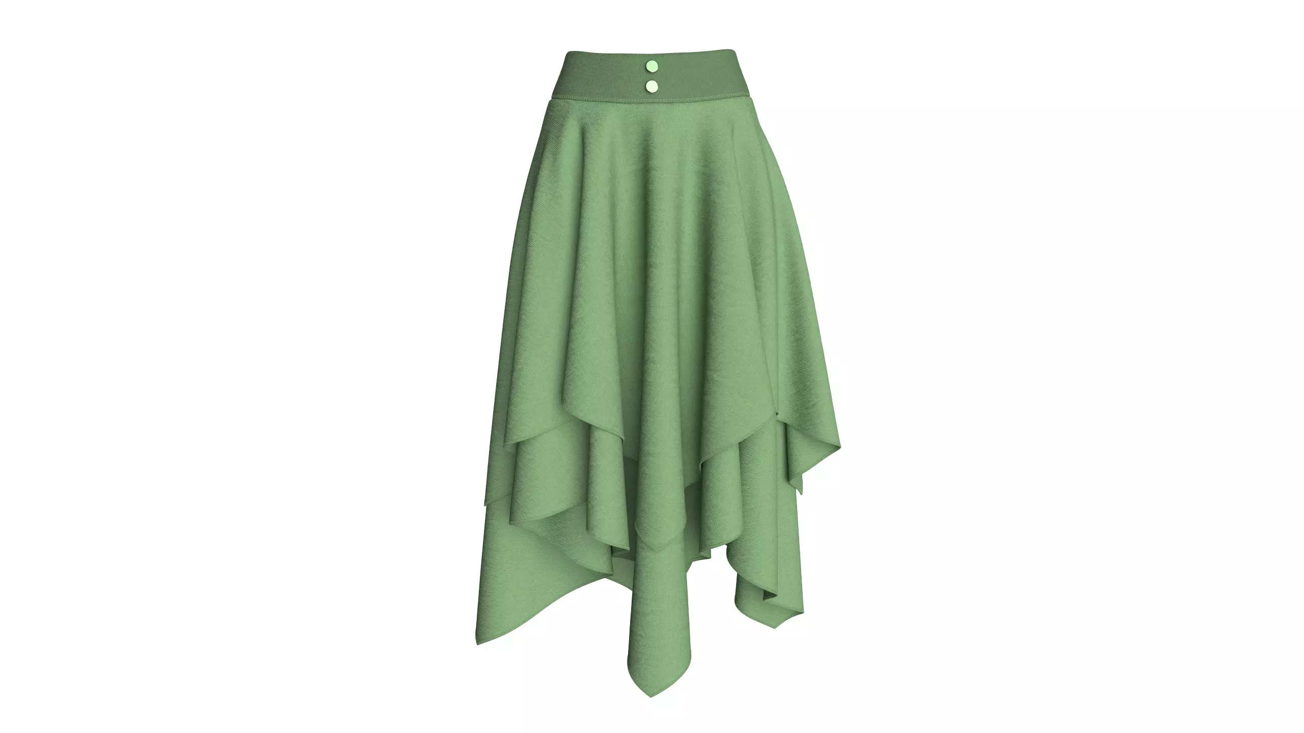 Women Ribbed Maxi Skirt 3D model
