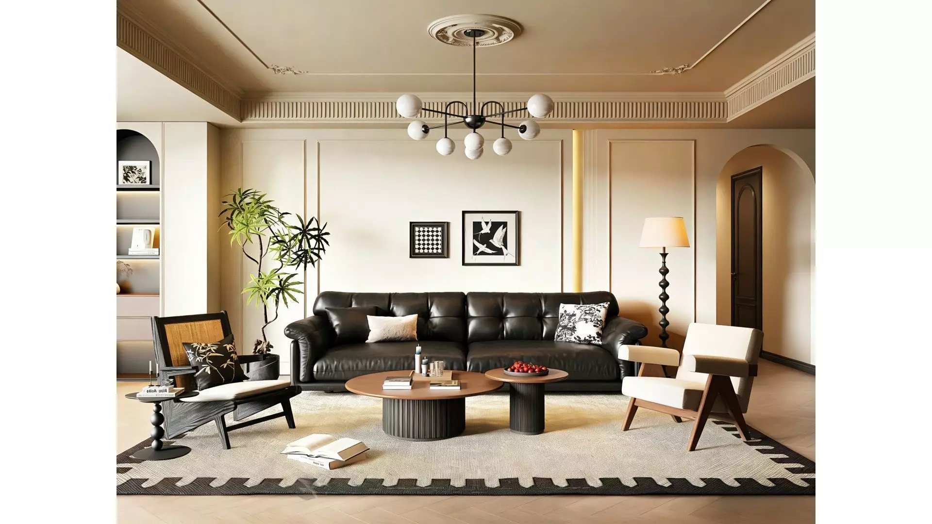 French Retro Style Living Room 3D model