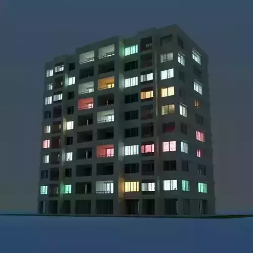 Building 2 apartment at night