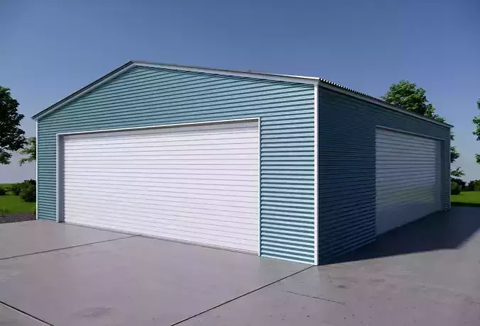 Metal Carport 2 Doors Garage Corrugated Steel Shed