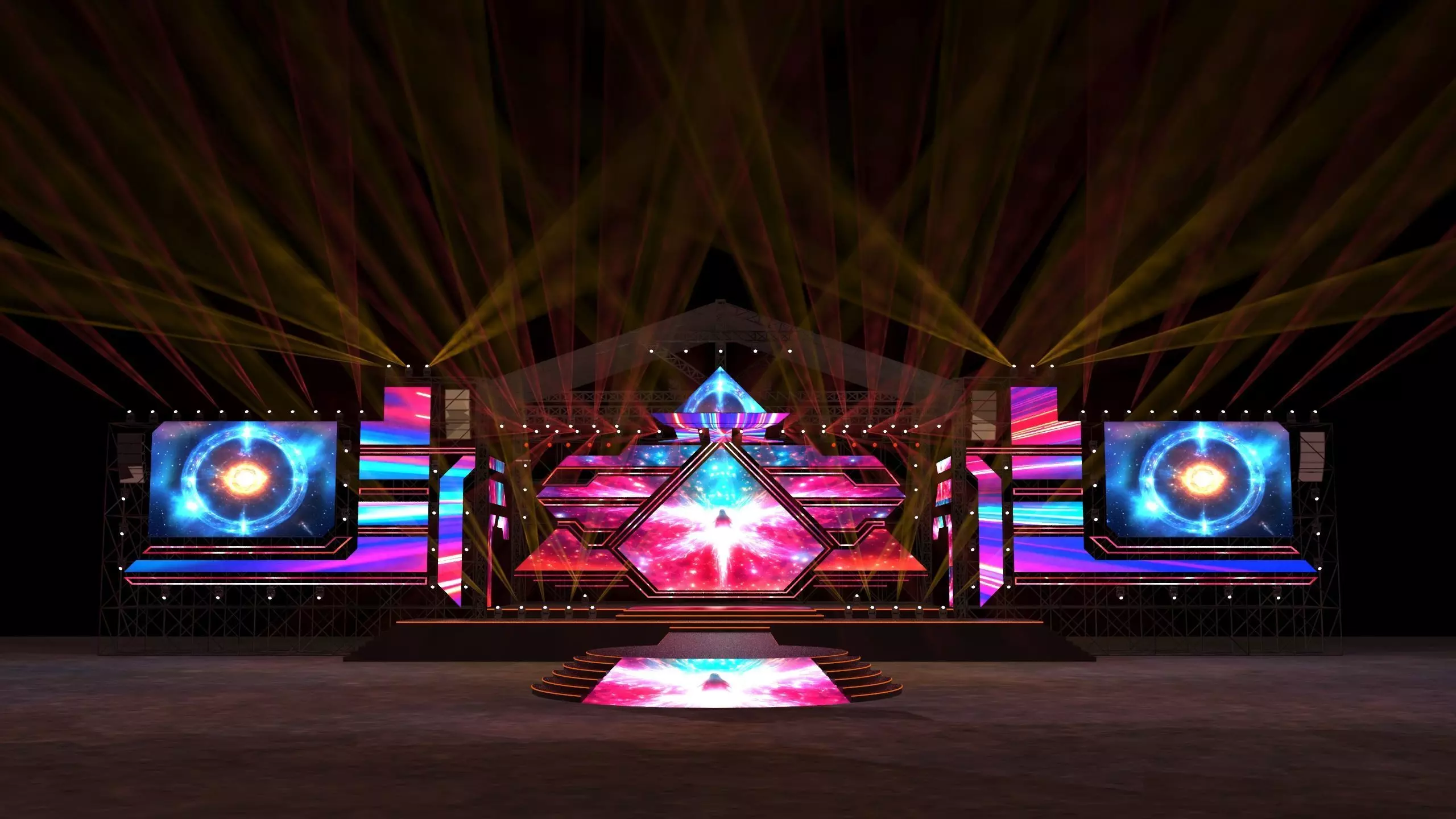 Festival Concert Stage 3D Model 3D model