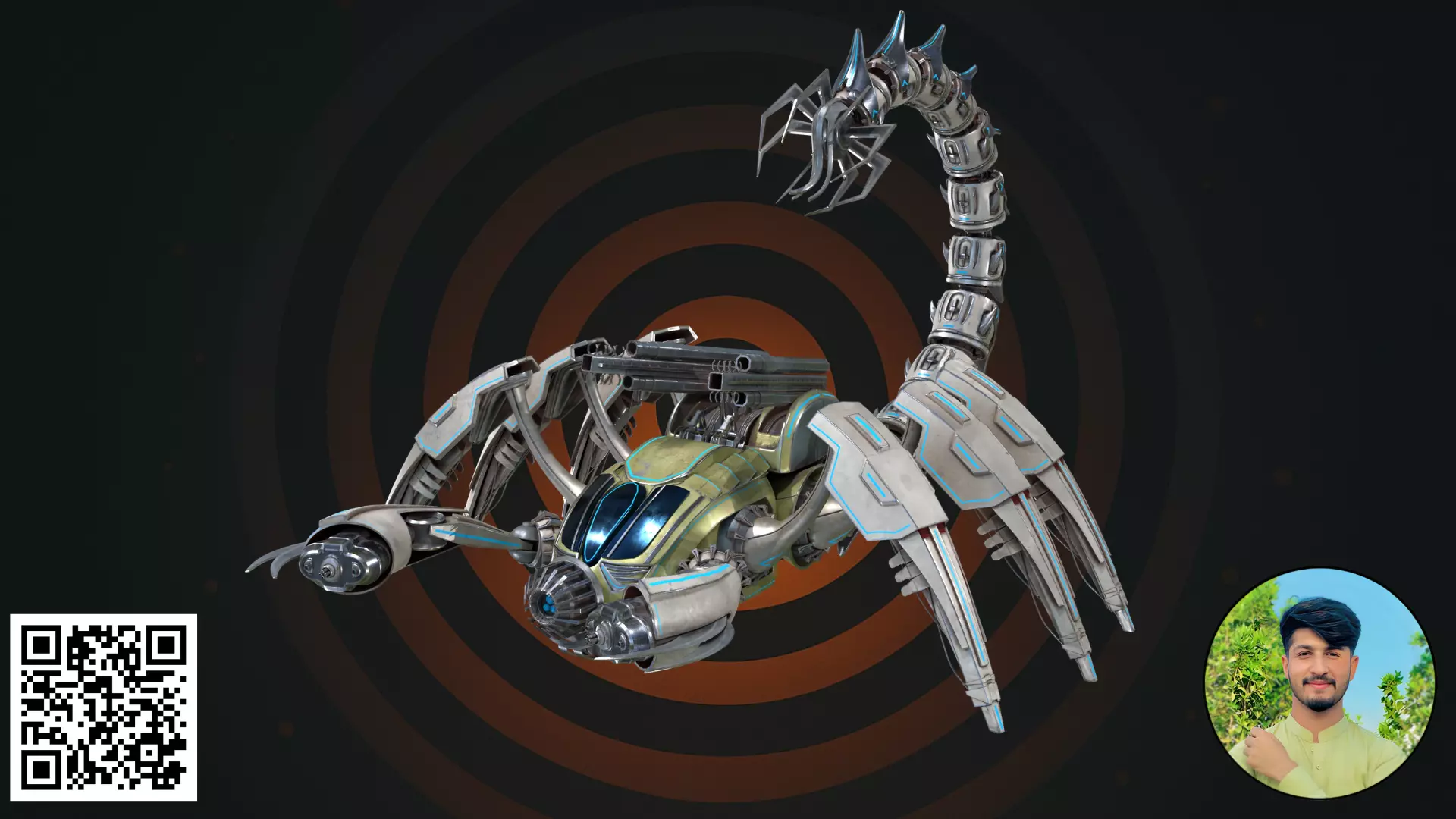 Cyber-Scorpion Heavy Assault Mech - Stingray Class Sentinel 3D model