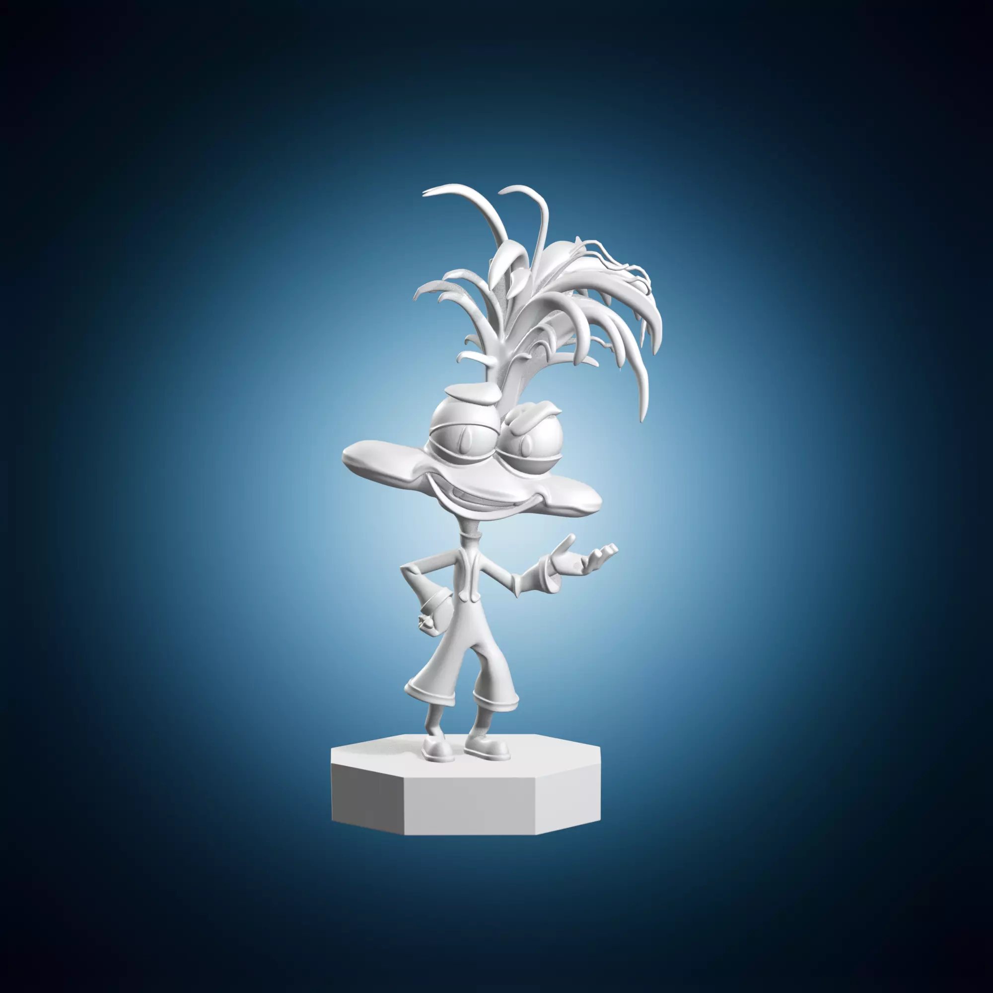 Anxiety Character Inside Out Miniature on Base 3D print model