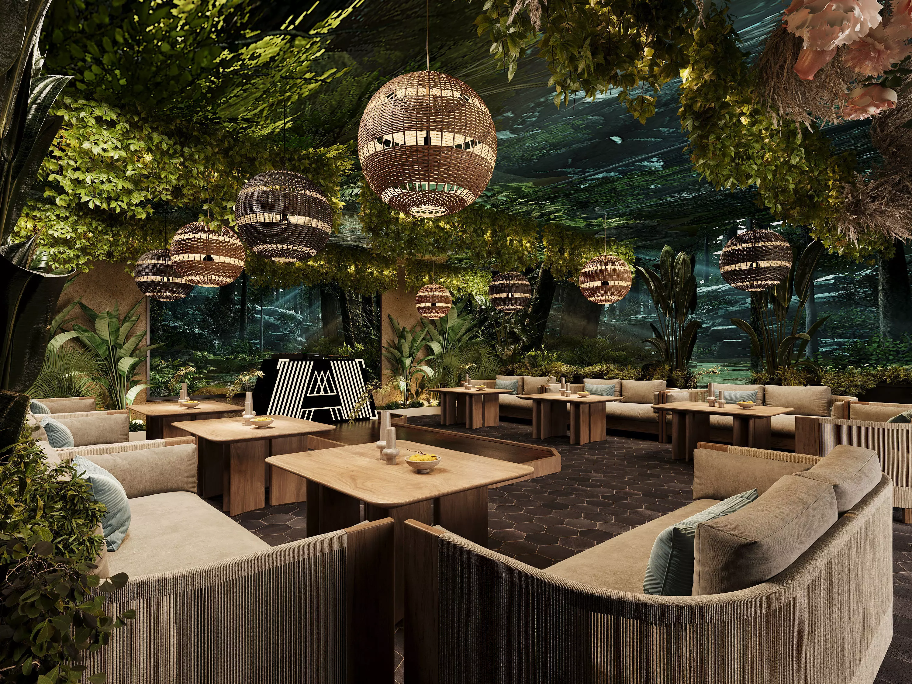 forest-themed restaurant 3D model