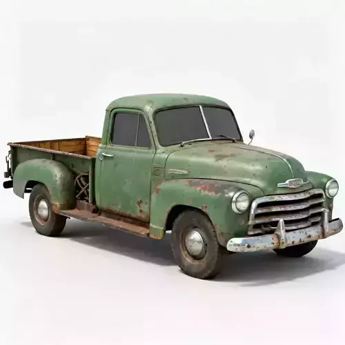 Realistic 50s Classic Pickup Truck 3d model
