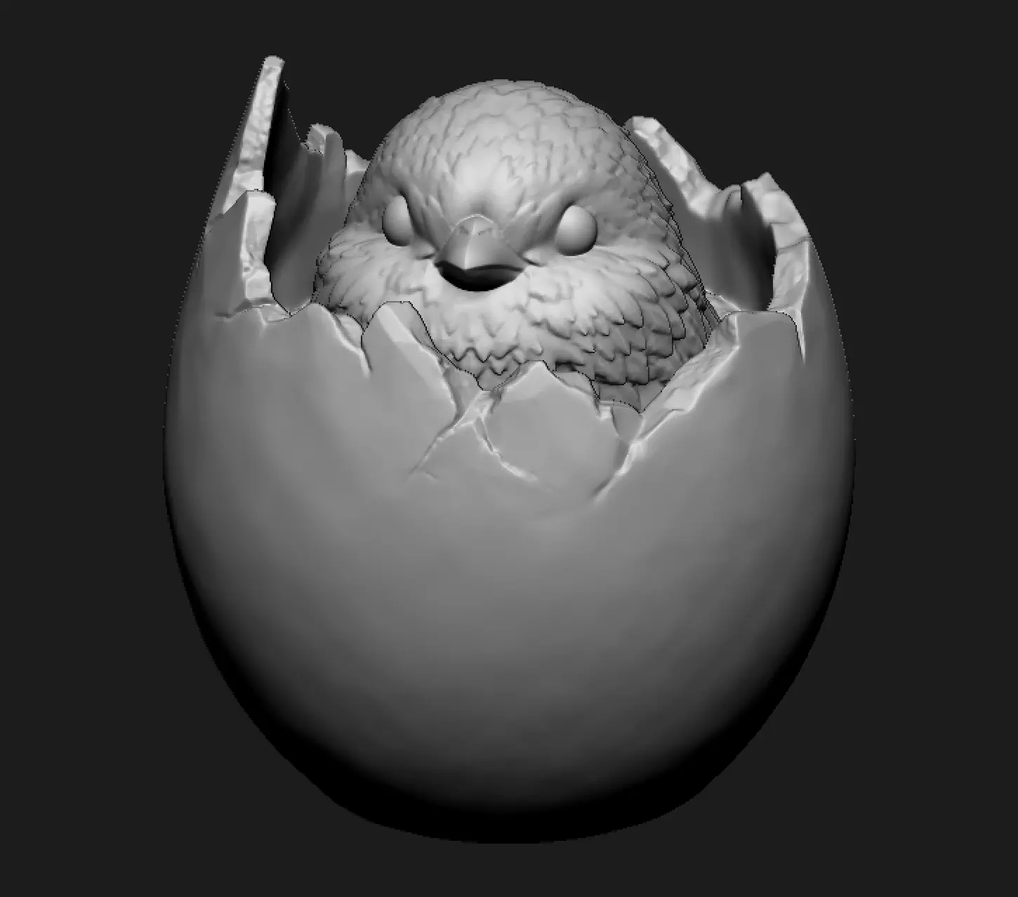 Chick in Egg 3D Print 3D print model