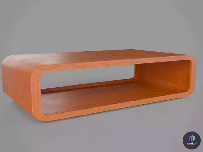 Mid-Century Modern Wood Coffee Table - Center Table Low Table