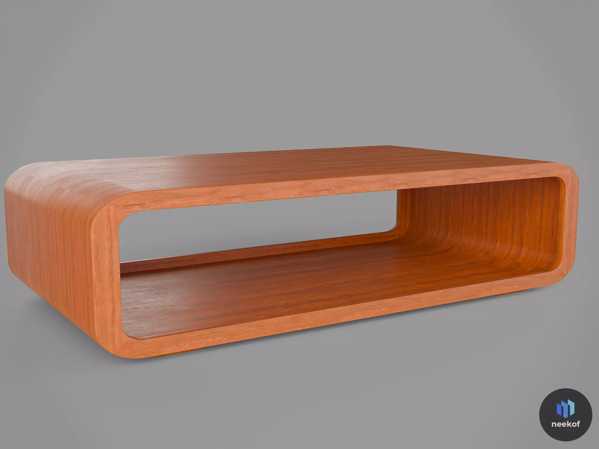 Mid-Century Modern Wood Coffee Table - Center Table Low Table 3D model