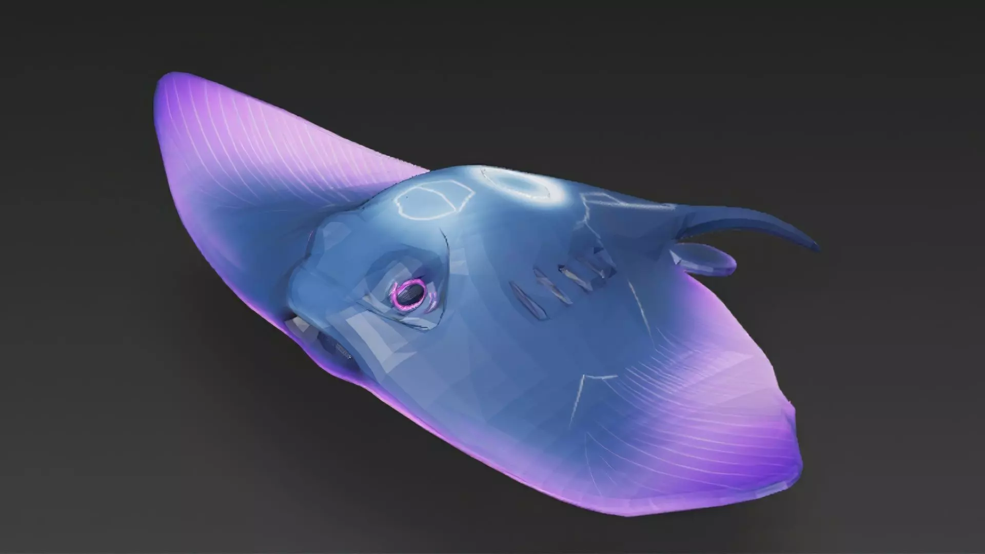 Cartoon Cyberpunk Stingray Low-poly 3D model
