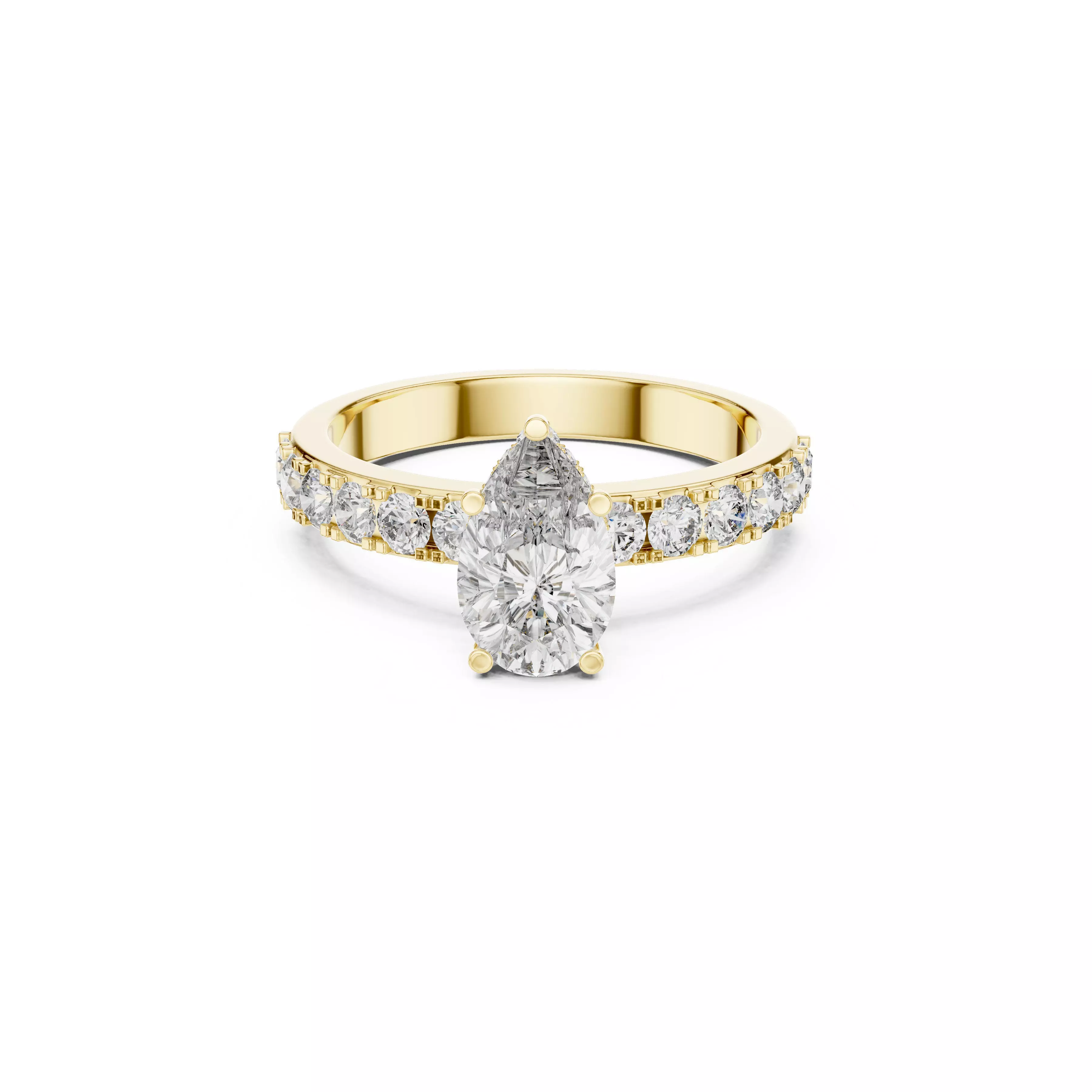 Oval Halo Diamond Engagement Ring Pave Band Bridal CAD 3D print model