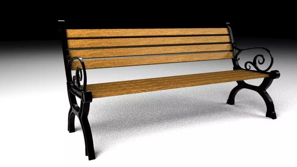 Wooden Bench 3D Model 3D model