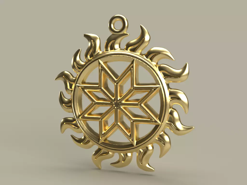 Slavic Solar Star Amulet Pendant 3D print model