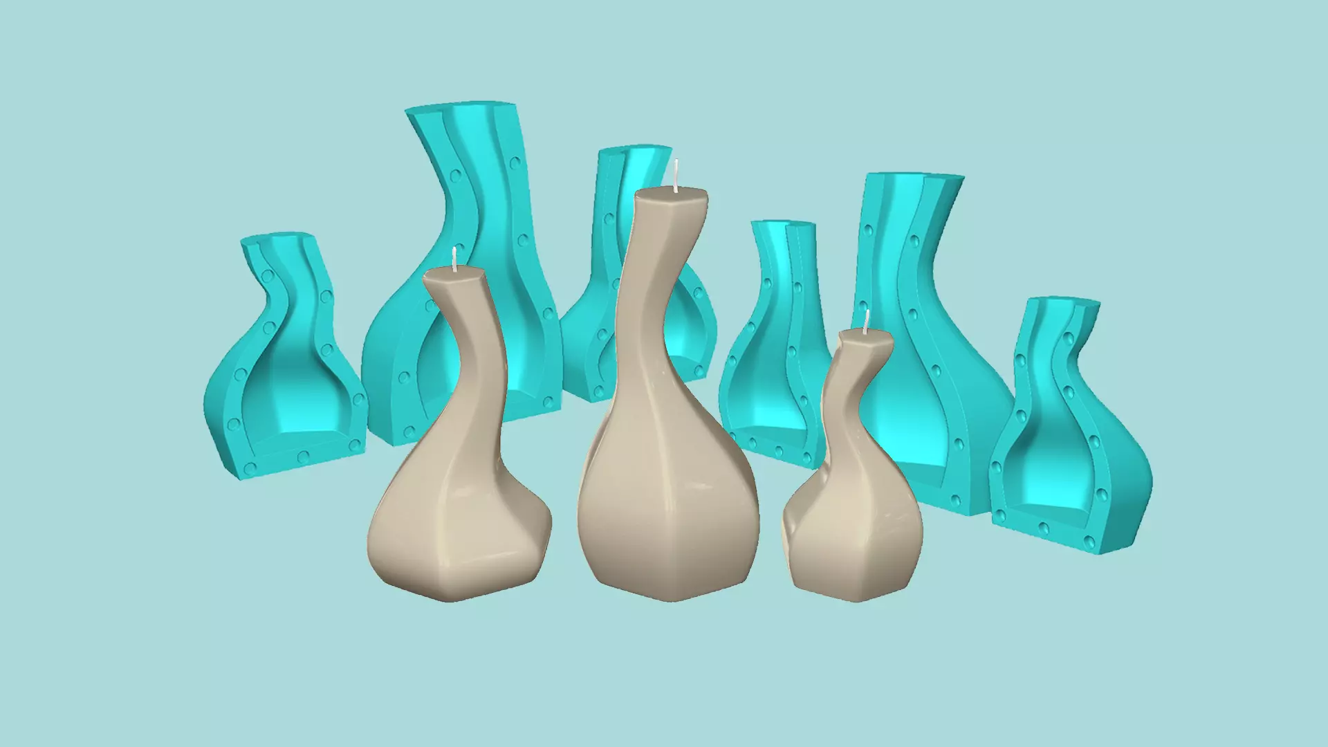 Kit 03 Candle Mold A20 - Molding Maker Wick Template 3D model 3D ...