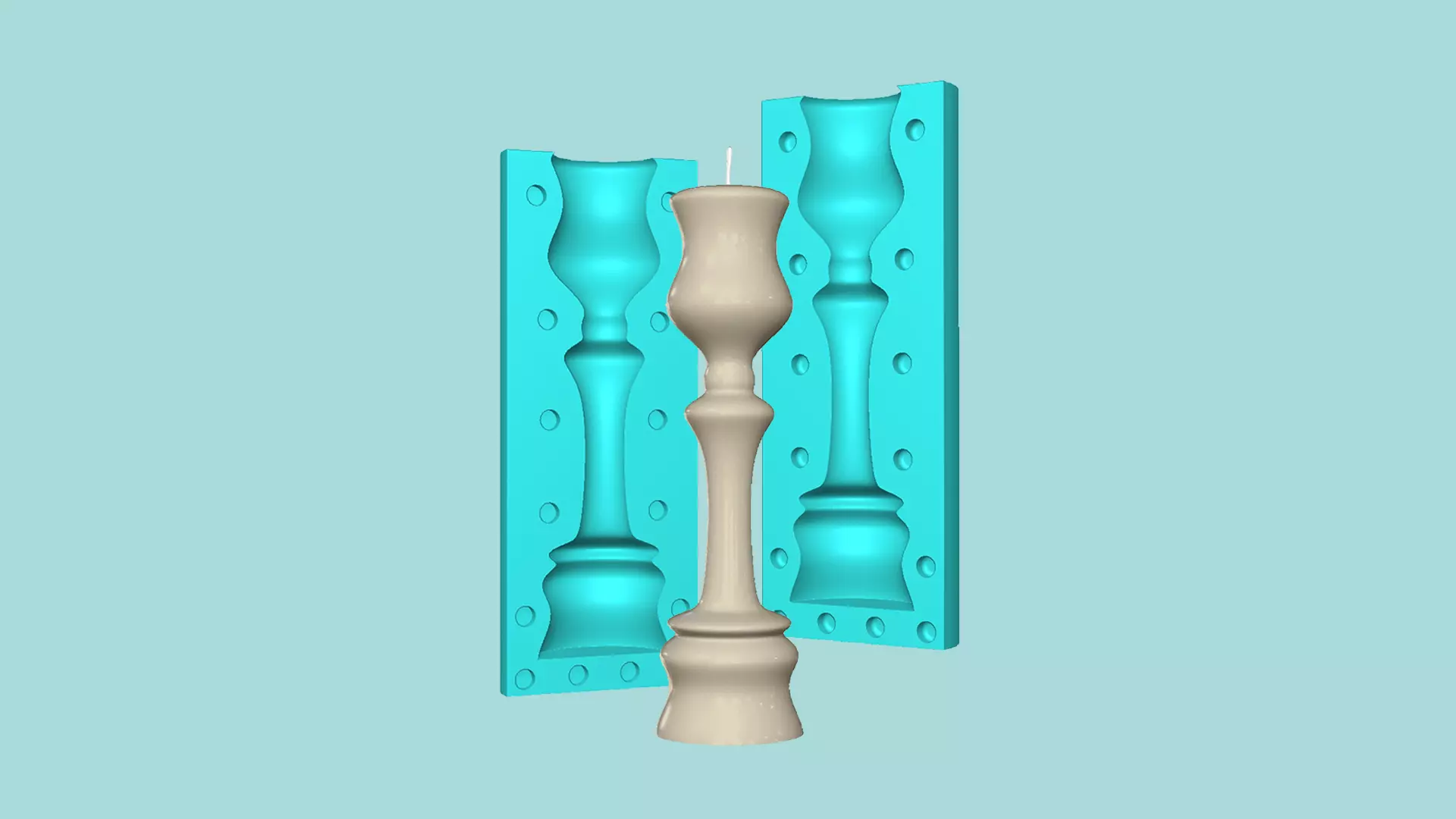 Candle Mold A16 - Molding Maker Wick Template 3D model 3D printable ...