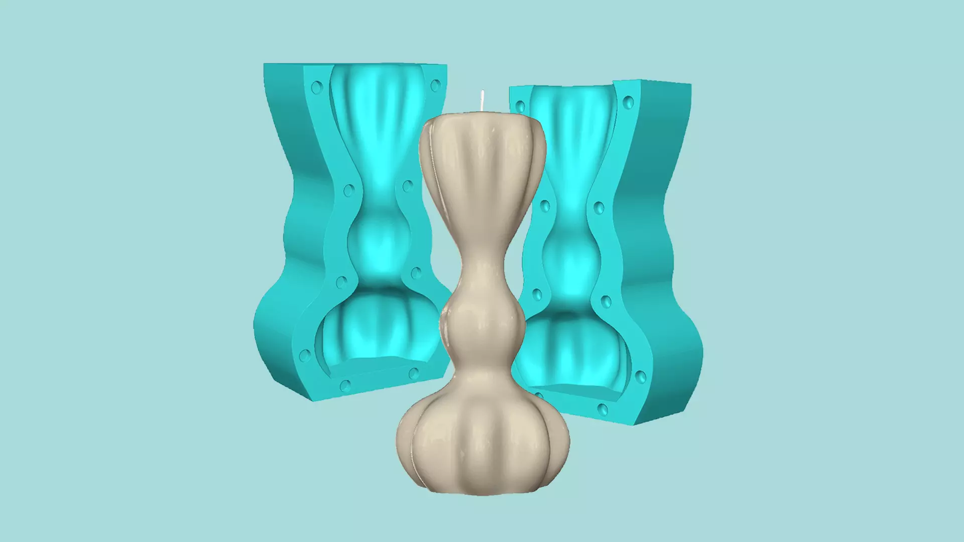 Candle Mold A12 - Molding Maker Wick Template 3D model 3D printable ...