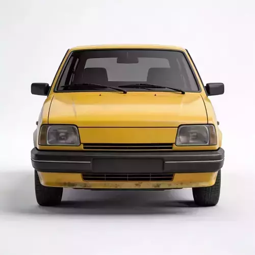 Realistic 80s Boxy Hatchback 3d model