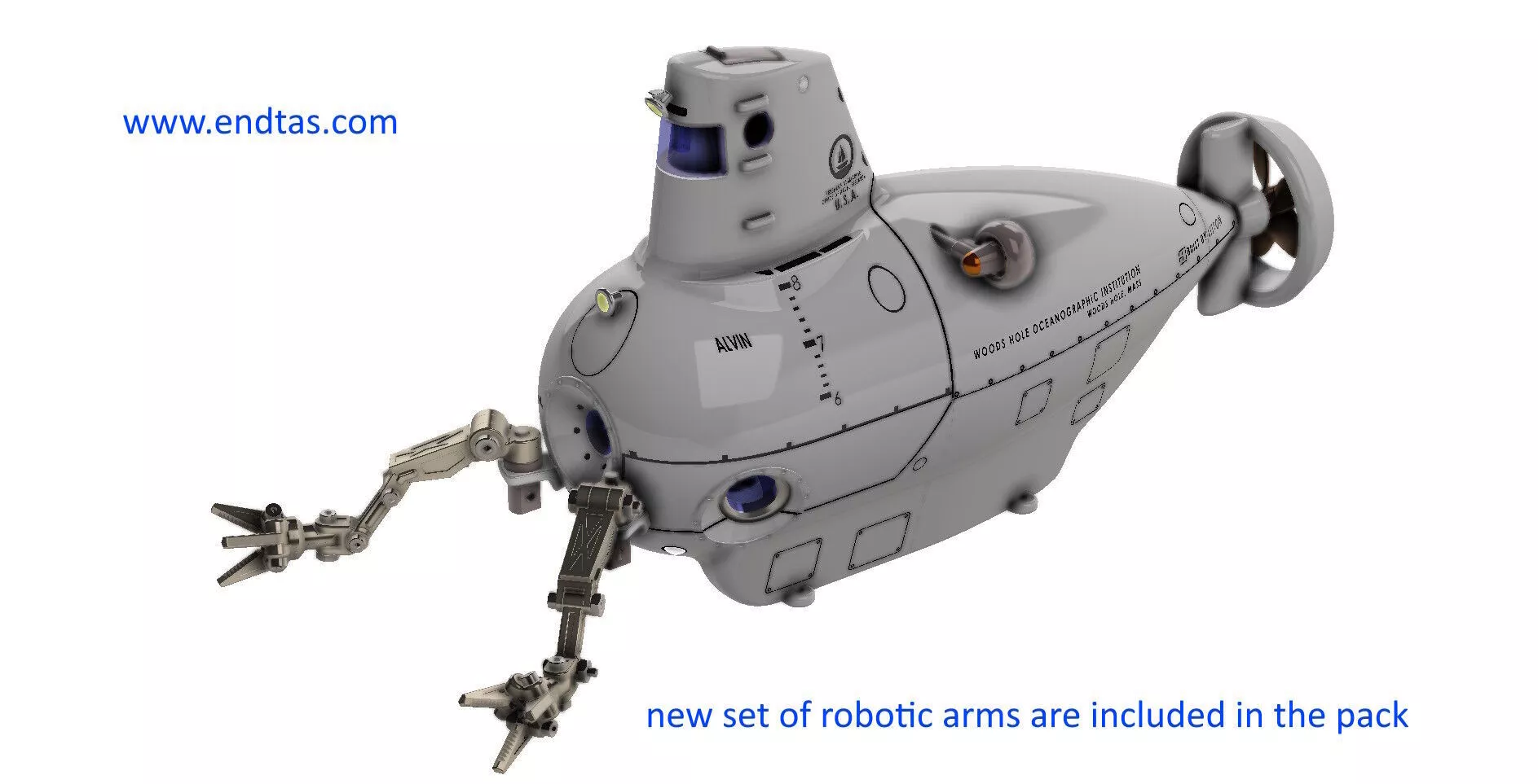 Alvin Research Submersible versions between 1964 and 1984 3D print model