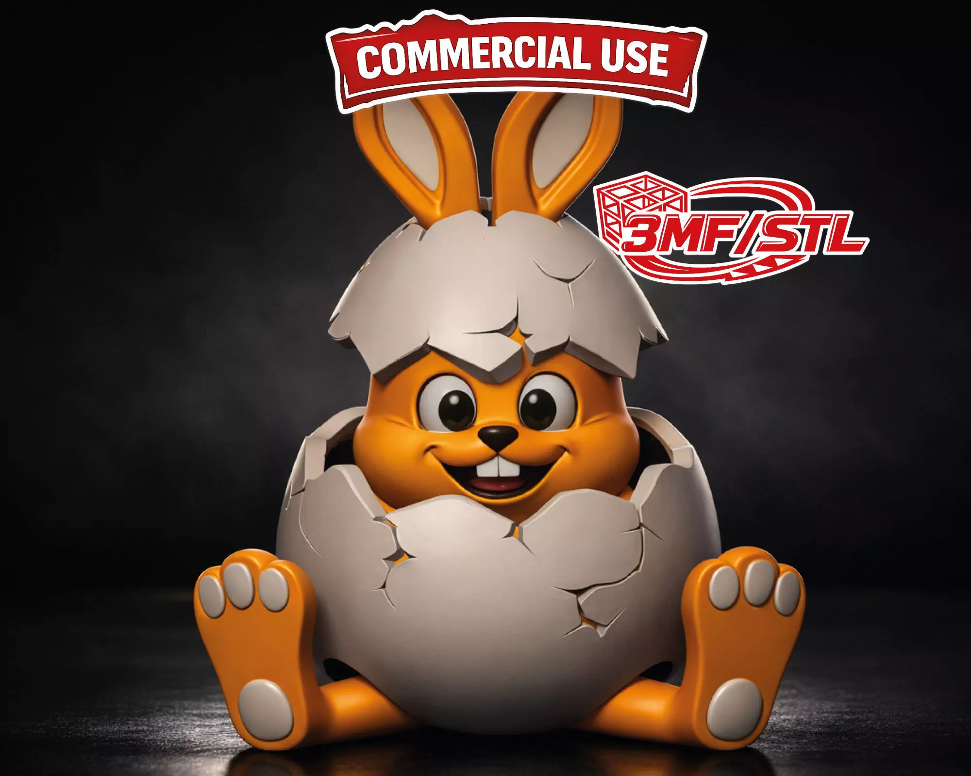 Bunny Hatching from Easter Egg Multi Color Spring 3D print model