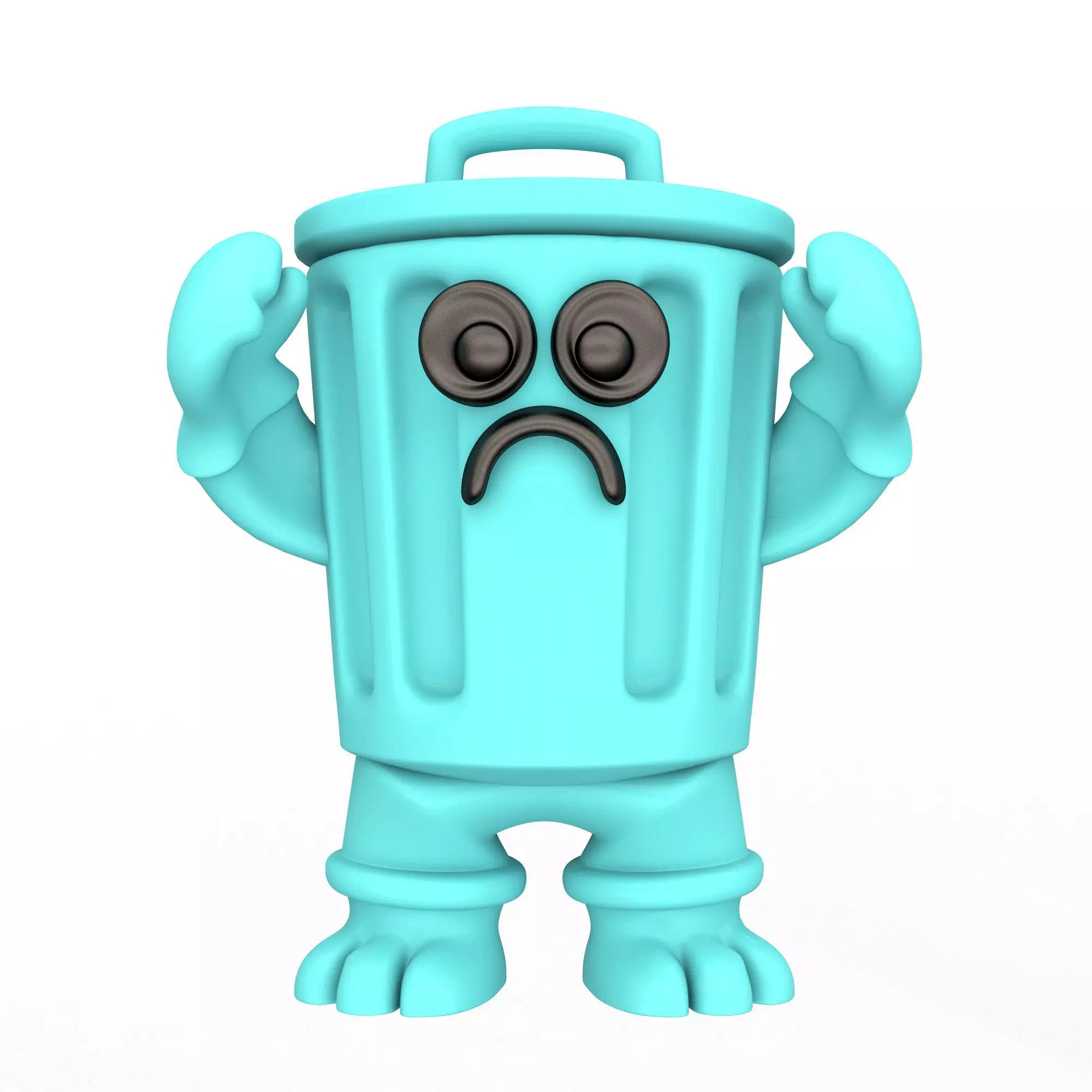 Recycle Bin Character Free 3D print model