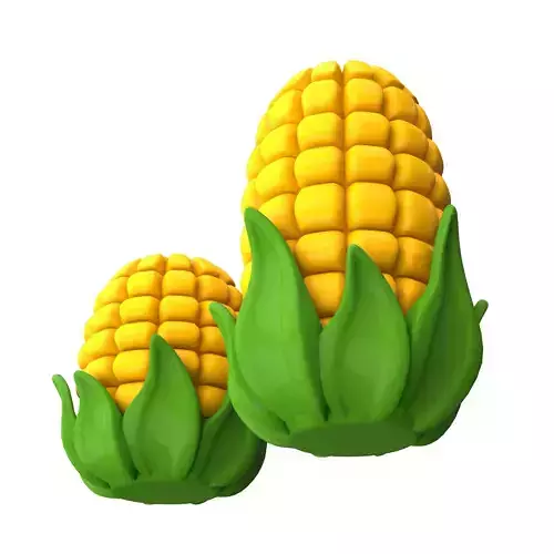 Cute Corn Cartoon Style 3D print model 3