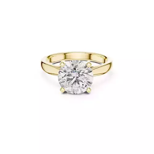 Classic Round Solitaire Engagement Ring Minimal Gold Diamond CAD