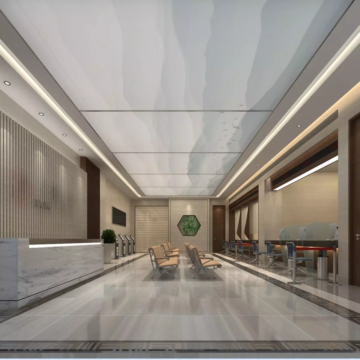 Bank Service Hall 3D model