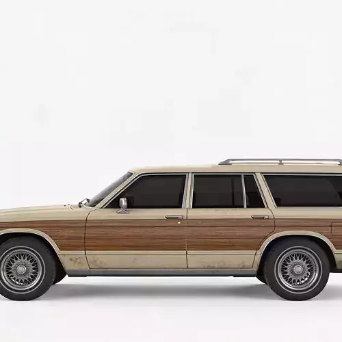 Realistic 80s Station Wagon 3d model