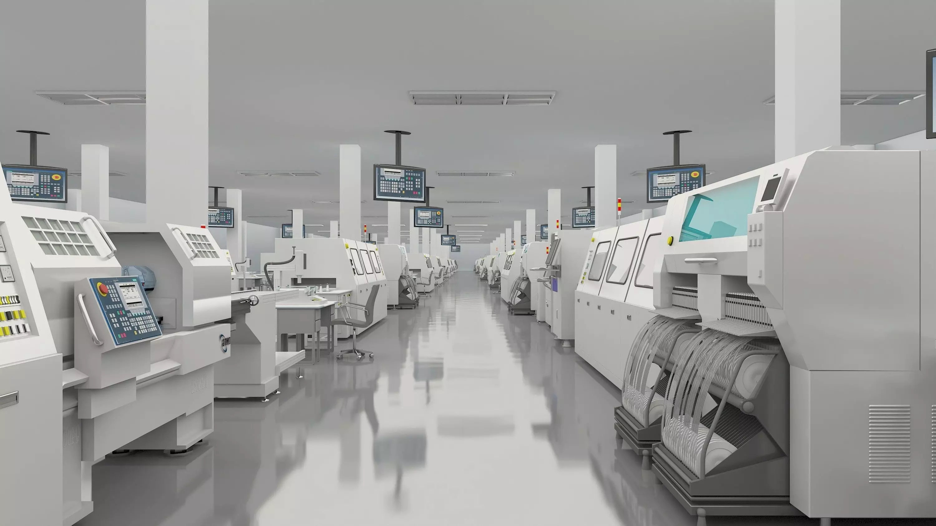 Factory production line 3D model