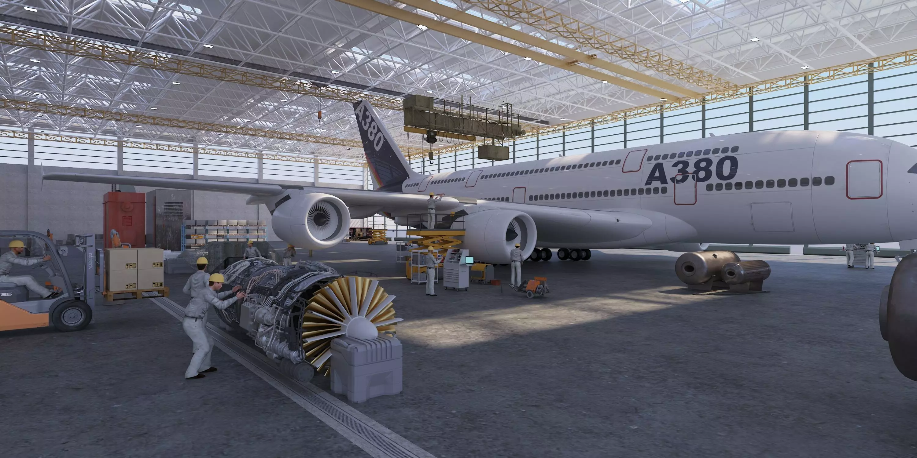 Aircraft maintenance factory 3D model