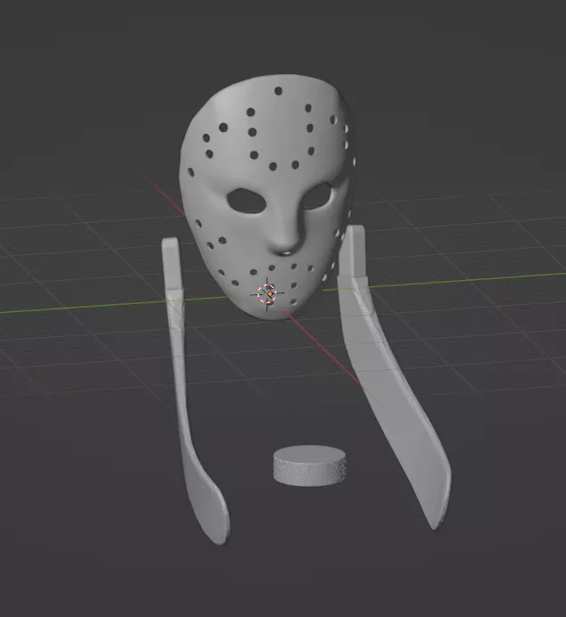 Hockey Blade Set Left Right Puck Mask STL Commercial License 3D print model