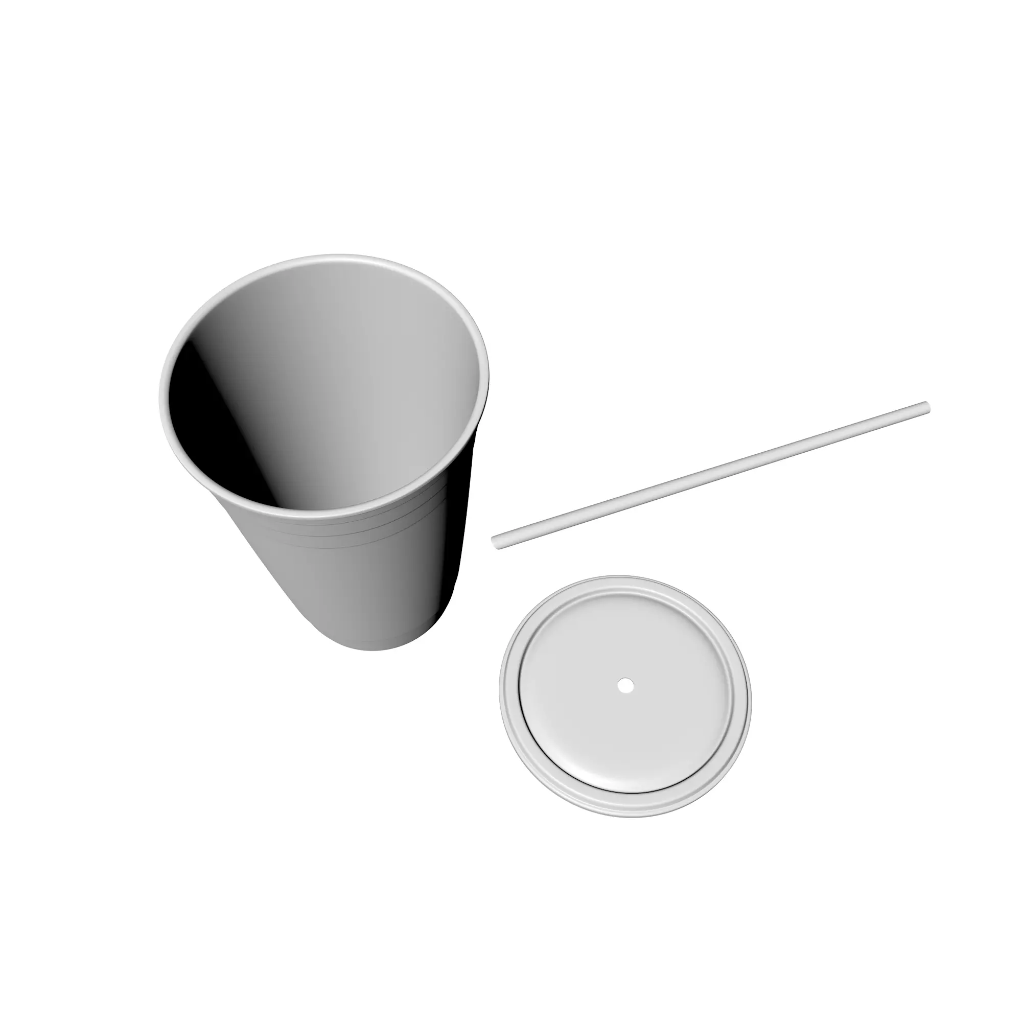 straw lid cup 3D print model