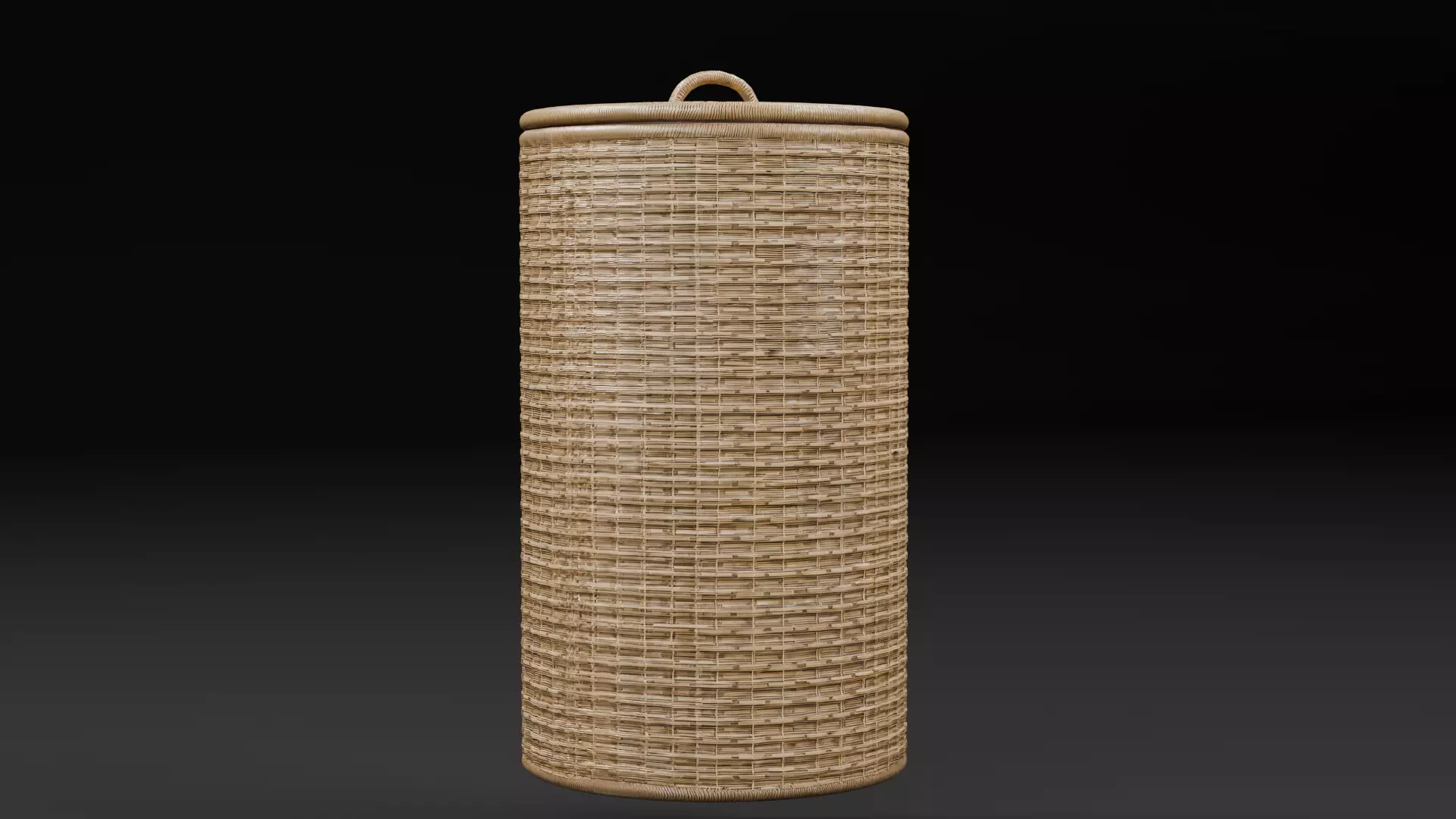 Wicker Laundry Hamper Basket with Lid Free low-poly 3D model