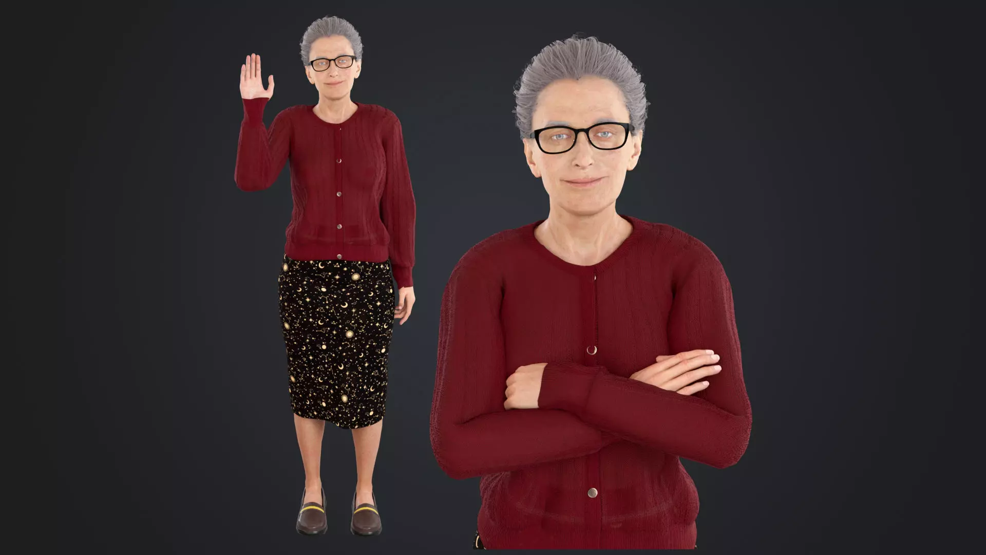 Old Woman Rigged 3D model