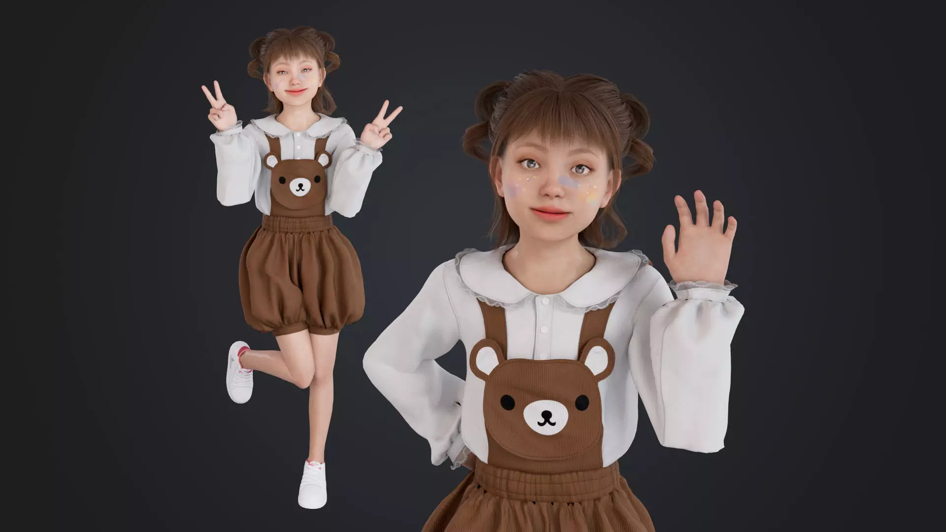Cute Little Girl 3D model