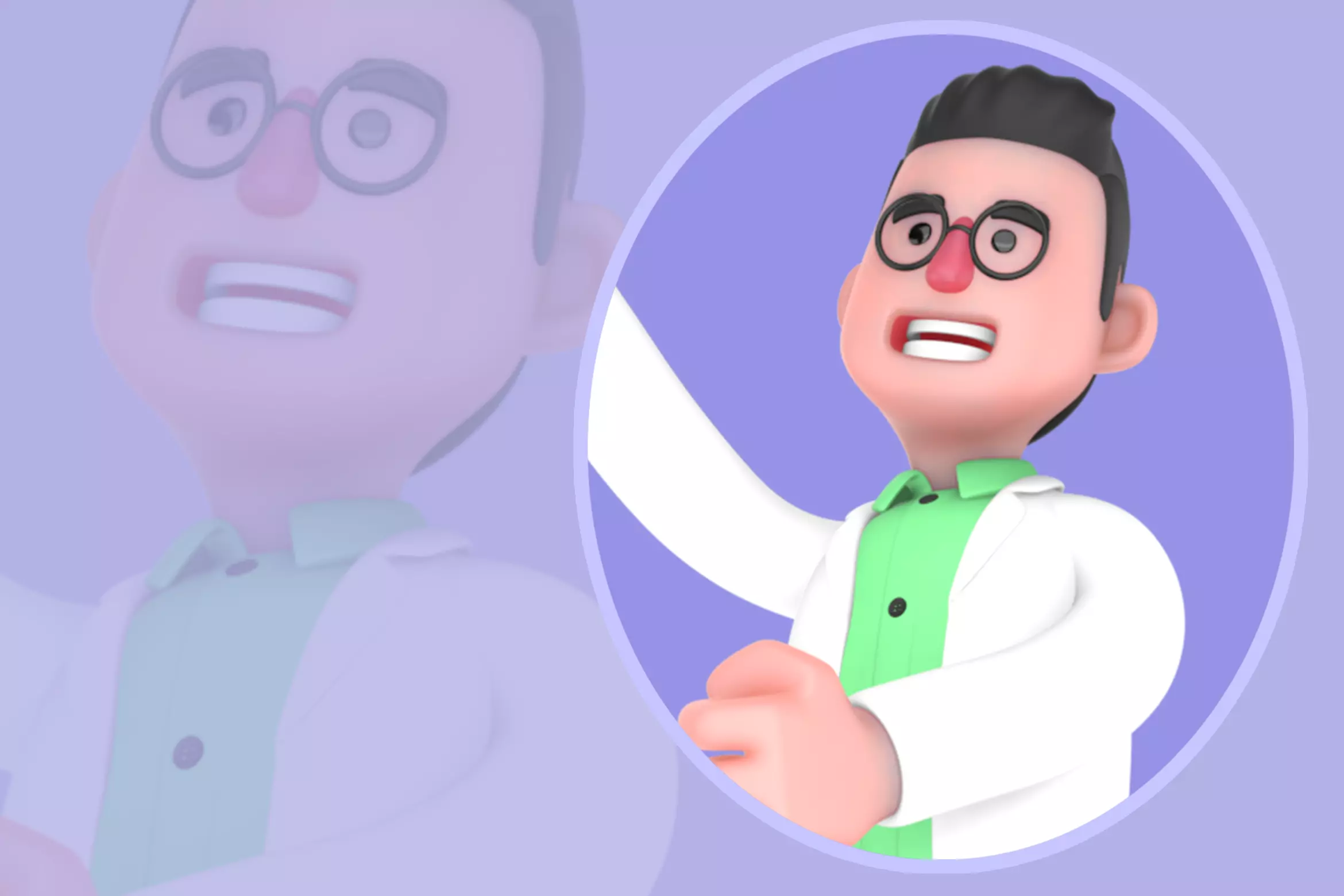 Stylized 3D Biologist Excited with Test Tube - Cartoon Scientist 3D model