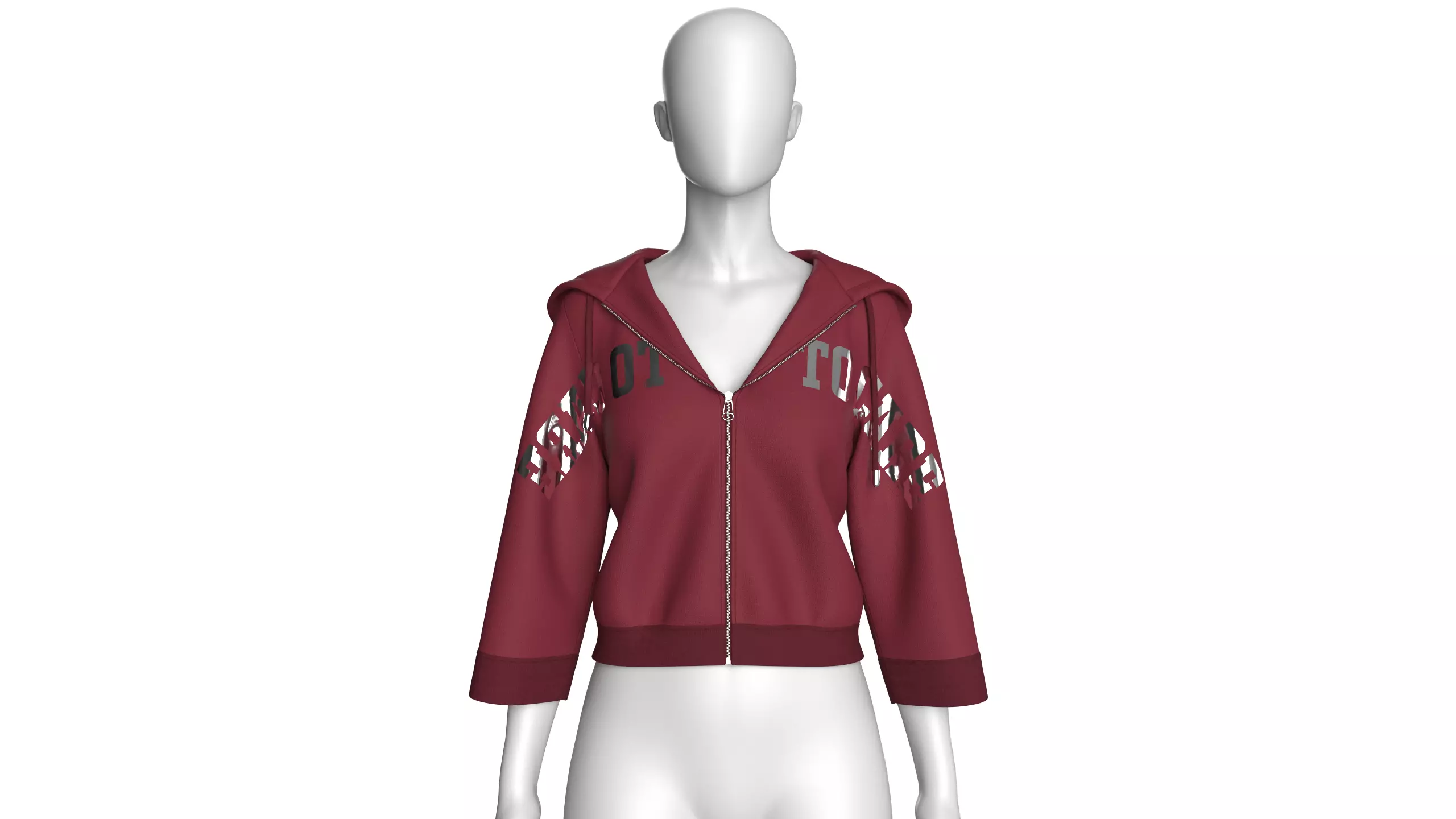 Ladies Street Style Hoodie 3D model