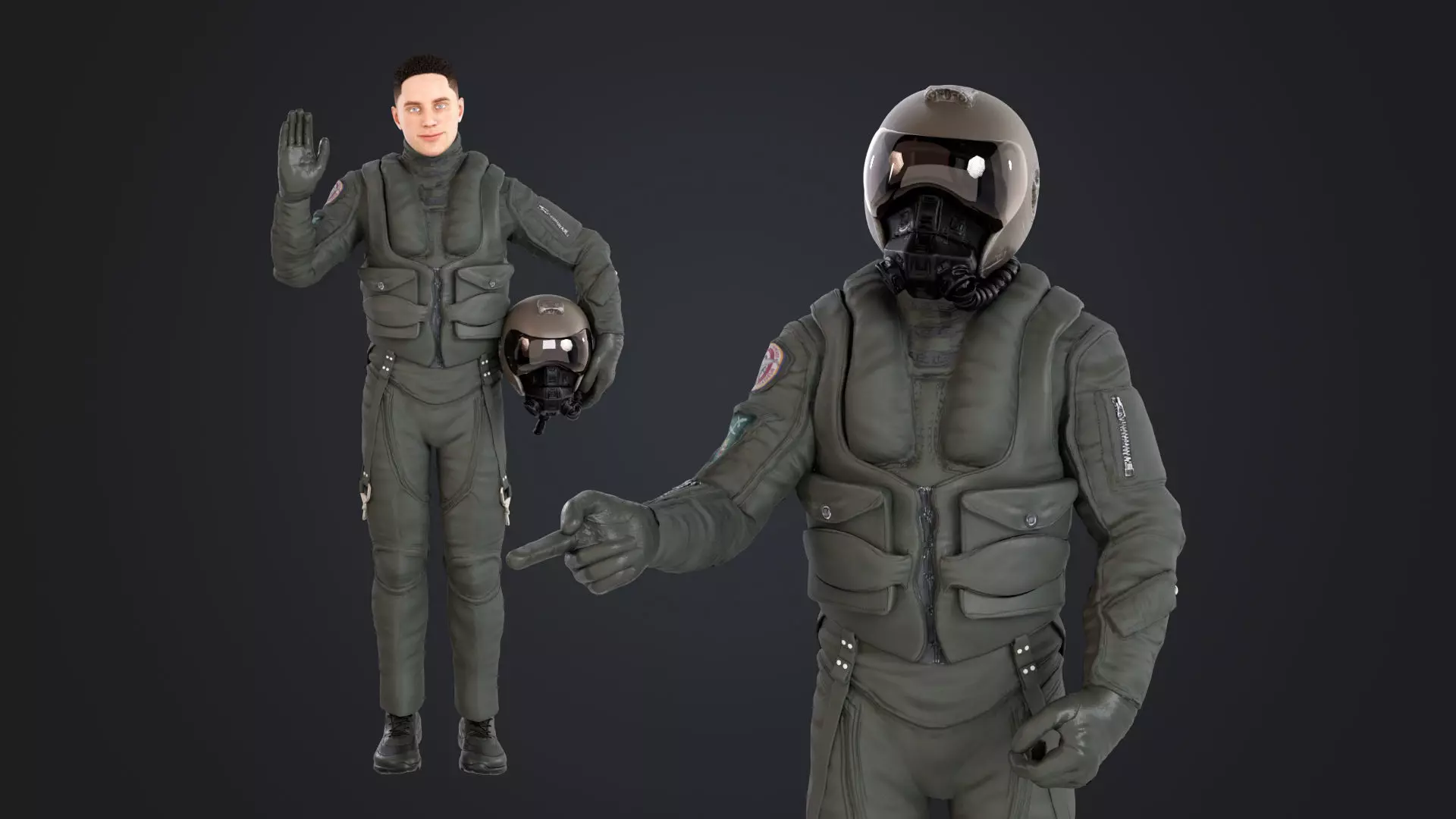 Fighter Pilot 3D model