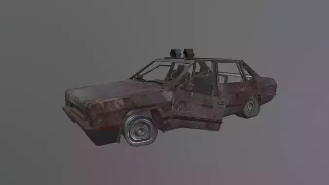 Post Apocalyptic Destroyed Abandoned Car