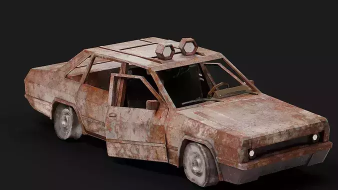 Post Apocalyptic Destroyed Abandoned Car