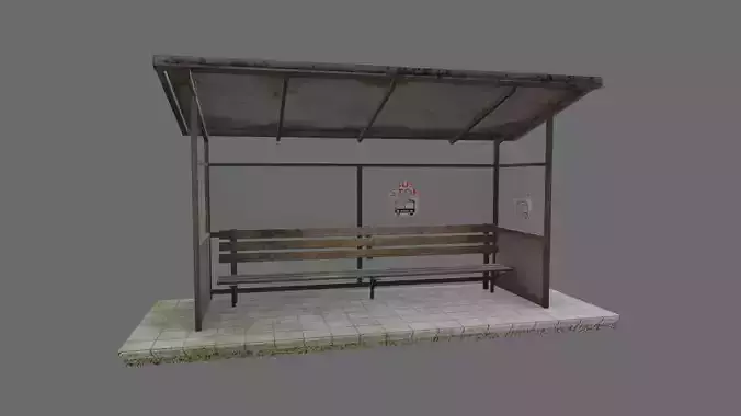 Old Rusty Bus Stop Station