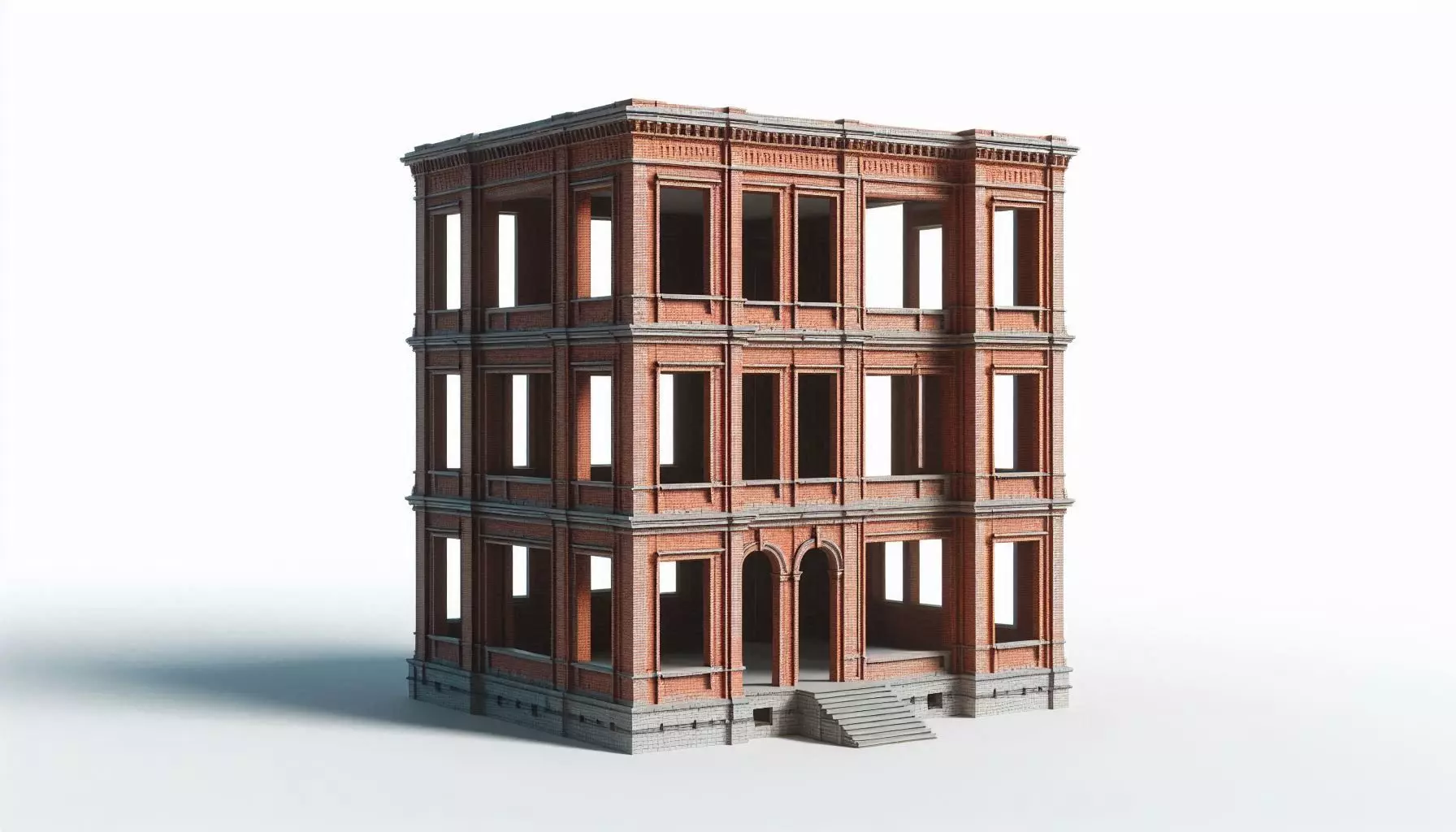 Abandoned Buildings STL 3D Model Set 3D print model