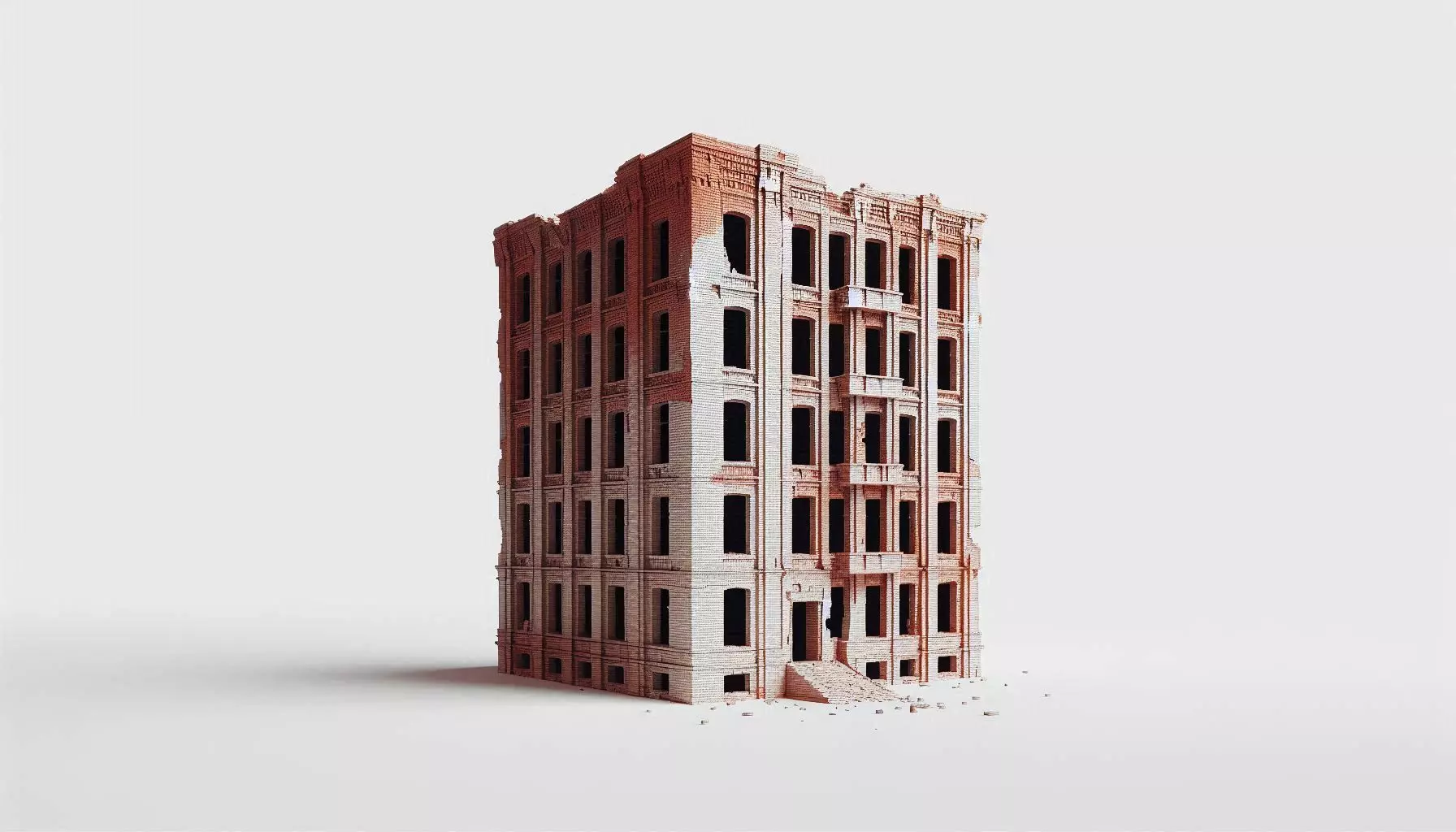 Abandoned Buildings STL 3D Model Set 3D print model