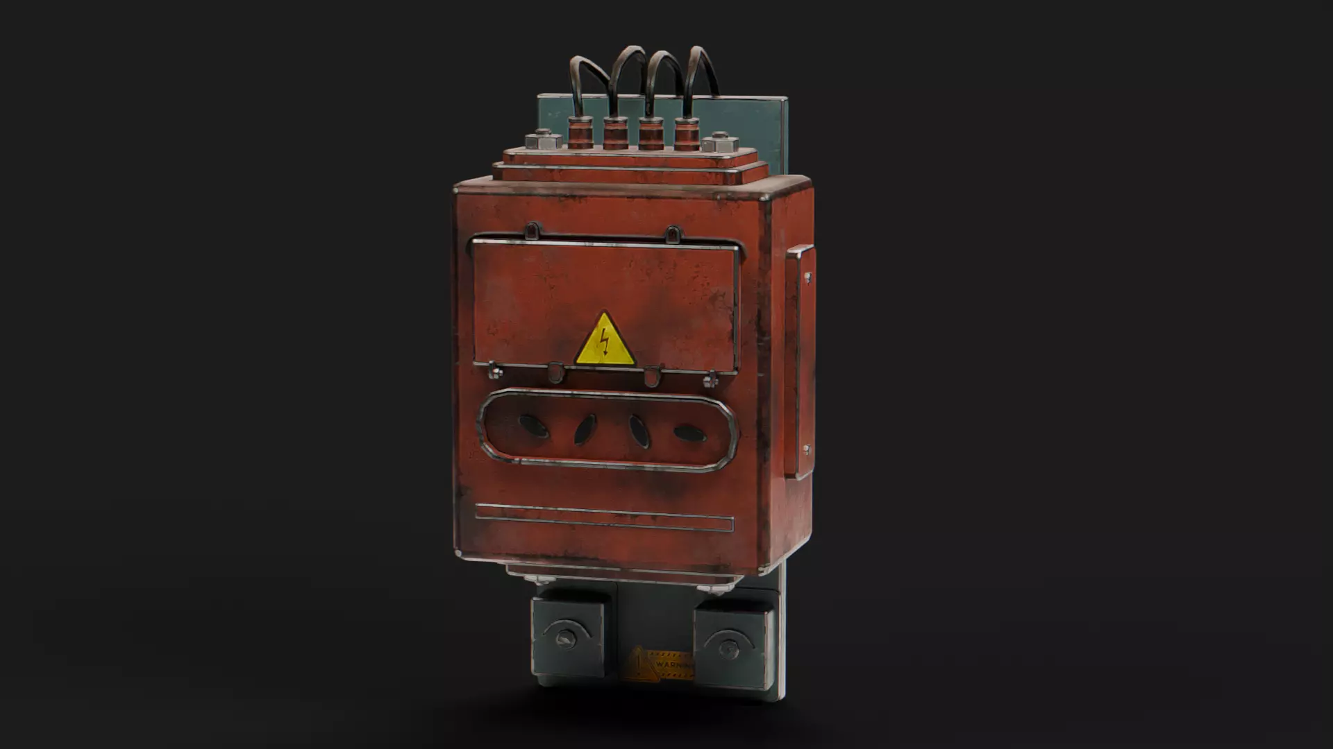 Old Industrial Electric Box - 01 Low-poly 3D model