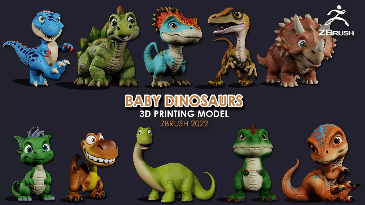 Baby Dinosaurs Character Sculpted for 3D PRINTING 3D print model