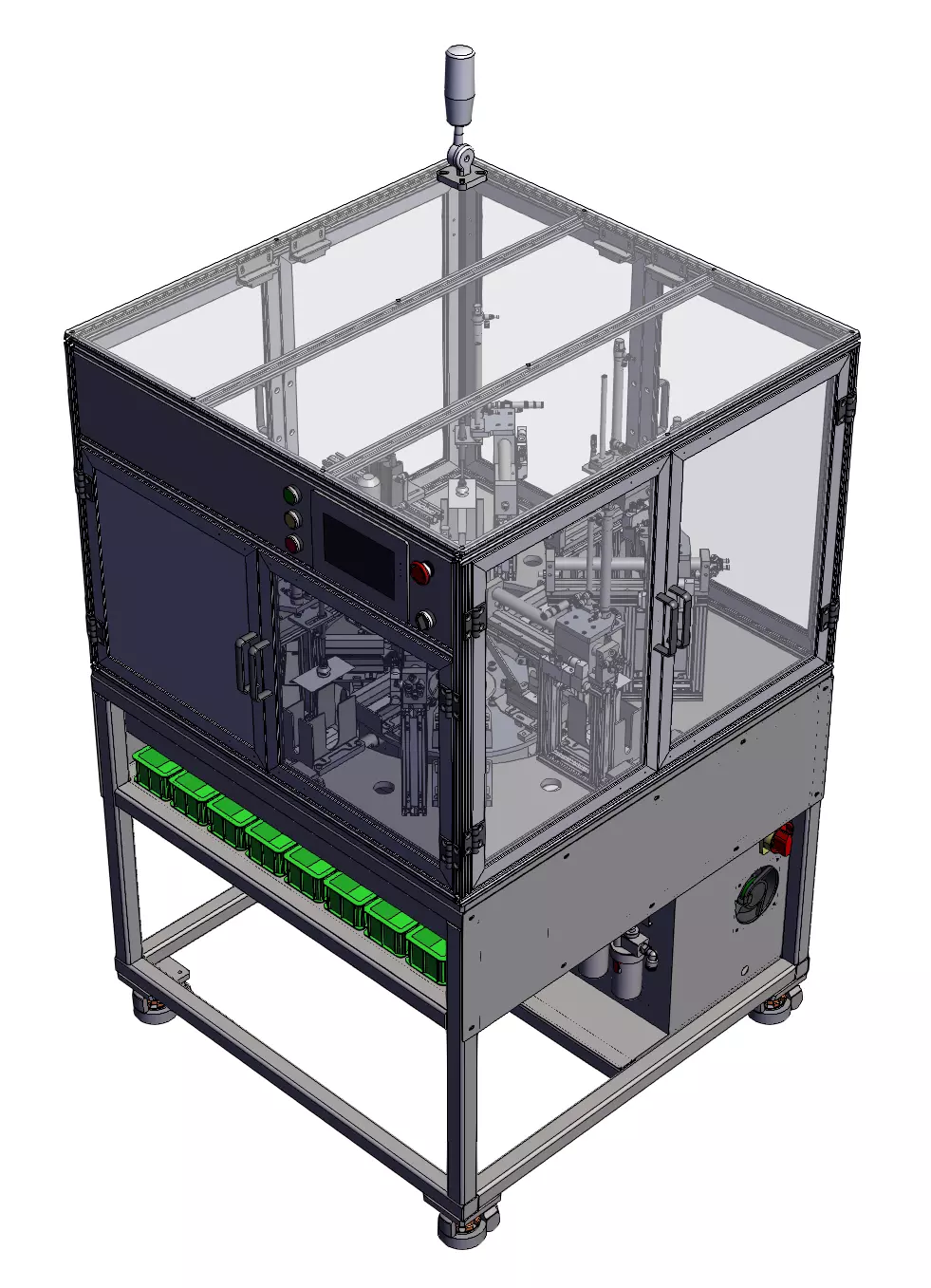 Automated water washing label machine 3D model