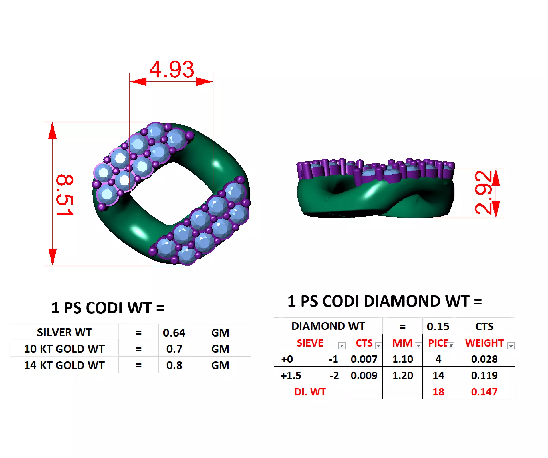 8mm cuban link chain bracelet 3D print model NOC0016 3D print model