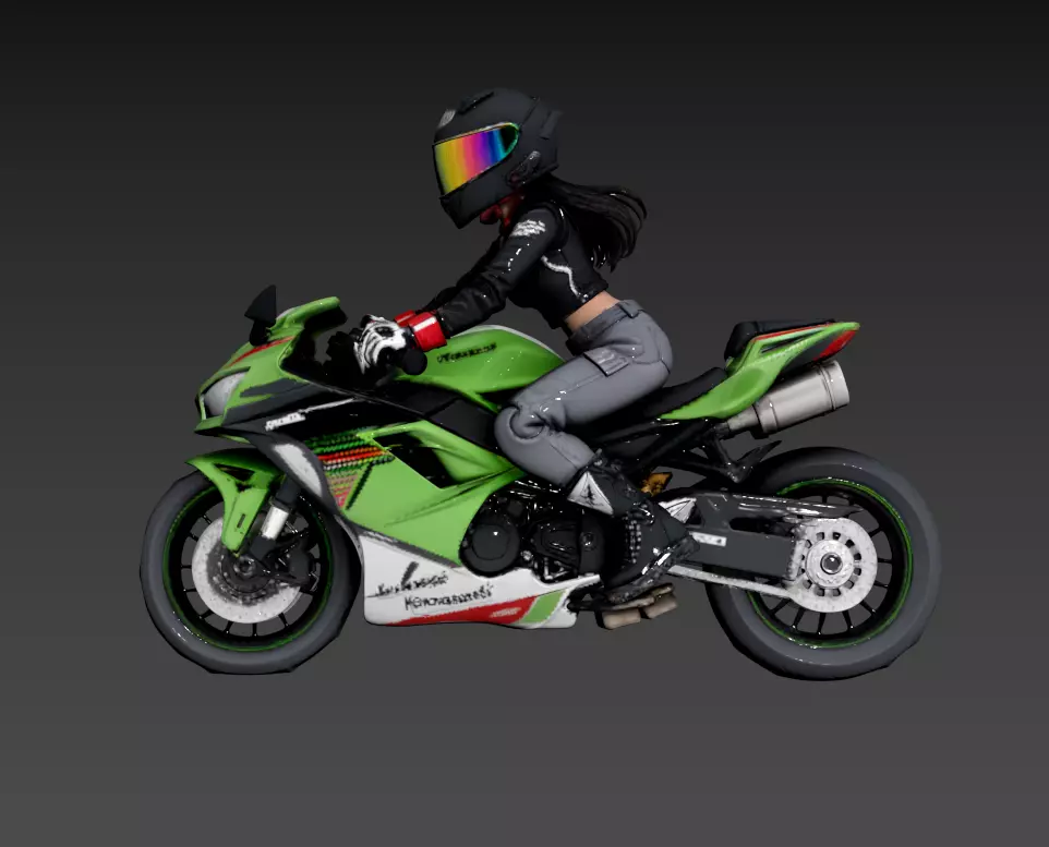 29- Motorcycle racer 2 3D model