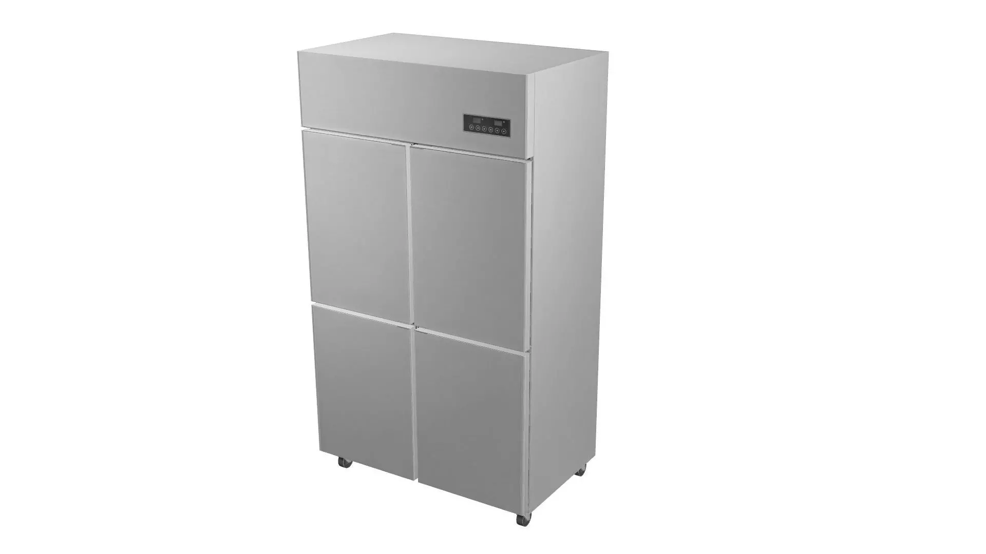 four-door commercial upright freezer Low-poly 3D model
